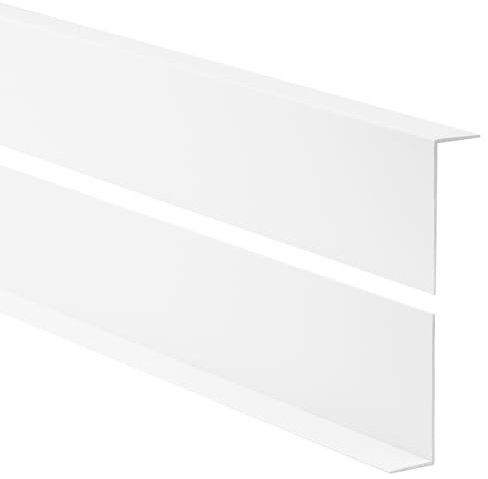 Quest PVC Kantenschutzwinkel - Ohne Klebeband - Kantenleiste und Eckenschutz - Eckleiste Winkelprofil - 50x20mm, 200cm, Weiß
