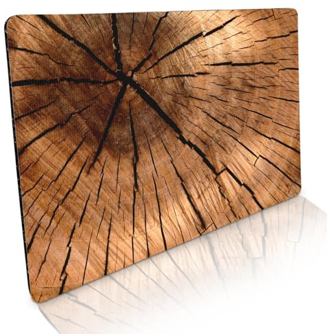 Fussmatte innen & außen 50x70cm - flach & rutschfest – Holzoptik Baumstamm - Waschbare Türmatte für saubere Schuhe & stylisch modernen Eingangsbereich