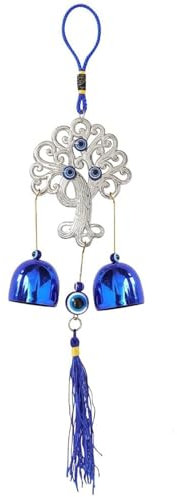 TPZORJX Campane a vento portafortuna, campane a vento，portafortuna per casa，occhio turco， campane Feng Shui con cordino per buona fortuna casa giardino appeso decorazione regalo