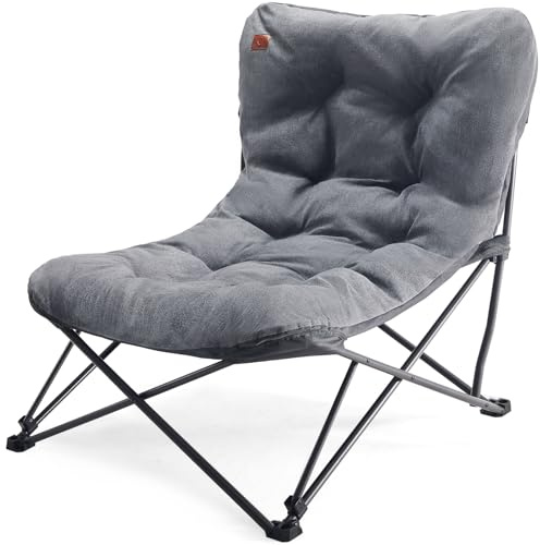 EVER ADVANCED Camping Chair Folding for Adults 6cm Padded Garden Chair Heavy Duty 180KG Luxury Camping Sofa Foldable Outdoor with High Back Portable for Beach Camp Deck Picnic Fishing