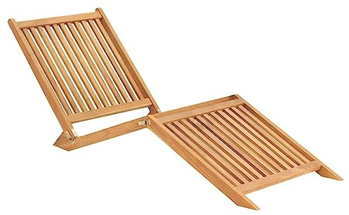 JHQHSM Lettino prendisole in legno massello teak, pieghevole, per esterni, confortevole, rustico, resistente alle intemperie, durevole, per piscina, terrazza, in legno