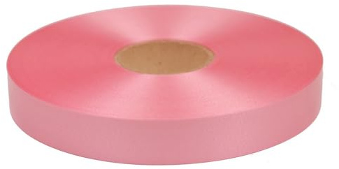 Geschenkband Ringelband 19mm x 100m wasserfest - 30 FARBEN in 5/10/19/31/50mm - Dekoband aus Kunststoff - Polyband zum Basteln von Weihnachtssternen und Autoschleifen - Rosa