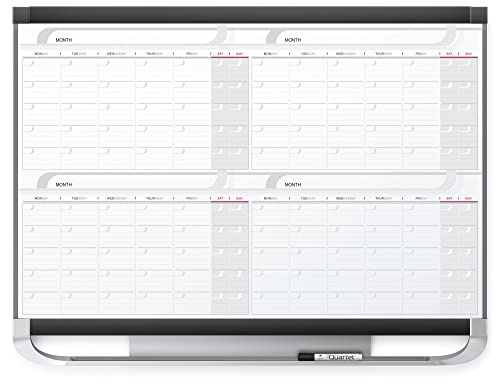 Quartet Prestige 4MCP23P2 - Calendario magnético de 4 meses, 3 x 2 pies, superficie de borrado total
