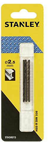STANLEY STA50015-QZ - 3 Brocas HSS-R laminadas para metal ø 2.5mm
