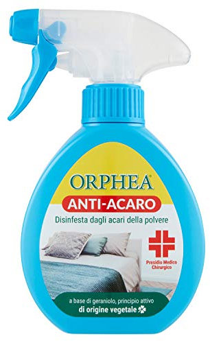 Orphea Salvalana Antiacaro, Spray Disinfestante da Usare in Camere da Letto, su Materassi, Cuscini, Divani e Coperte. Non Macchia, Profumato, 150 ml