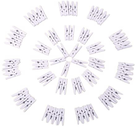 ZADAWERK® Mini-Holzklammer - weiß - 3 cm - 100 Stück - kleine Holzclips - Deko Wäscheklammer zum Basteln - Fotoklammern - Zierklammern