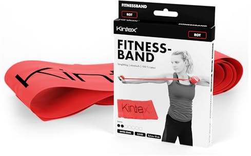 Kintex banda de fitness, 2,5 m x 15 cm, cinta de gimnasia en 7 resistencias, 100% látex, cinta de entrenamiento transportable