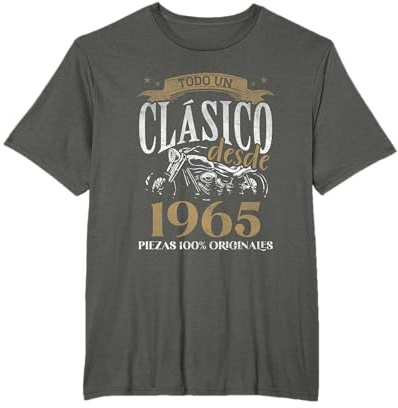 Nacido en 1965 - 59 Años Cumpleaños Moto Biker Hombre Motero Camiseta