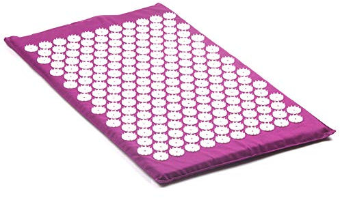 Acupuncture mat massager back foot full body massage yoga mat relieve pressure pain Shiatsu massage mat relaxation mat (Spike Mat Purple)