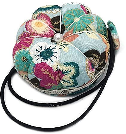 ANCLLO 2 Stück Kürbis Multifunktionale runde Handgelenk-Nadelkissen Nähmaschine Nadeleinsatz DIY Hand verwendet für Kreuzstich, Nähmaschinenzubehör DIY Handwerk (grün)