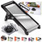 Myiosus Adjustable Mandoline Slicer, 5 in 1 Mandoline Vegetable Slicer, Stainless Steel Salad Chopper Mandolines Julienne, Veg Cutter for Potato, Onion, Fruit, Vegetable Includes Safety Gloves