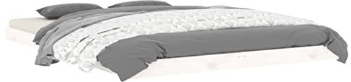 vidaXL Massivholzbett Doppelbett Bettgestell Bett Holzbett Bettrahmen Lattenrost Schlafzimmerbett Schlafzimmermöbel Weiß 135x190cm Kiefer