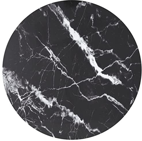 vidaXL Tischplatte Schwarz Ø80x1 cm Hartglas in Marmoroptik