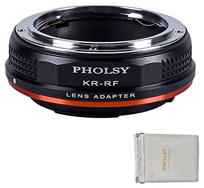 PHOLSY objektivadapter manuellt fokus kompatibel med Konica AR-fäste objektiv på Canon EOS RF monteringskamera, Konica till RF