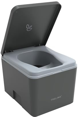 TRELINO Evo Anthrazit S (39 x 33 x 29,6 cm), Trockentrenntoilette, mobile Campingtoilette ohne Chemie, Trenntoilette für Wohnmobil, Van, Camper, Camping, Garten