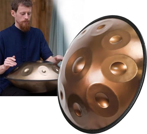 MIWEITOO Handpan-Trommel mit 9/10/12 Noten 440 Hz, Handtrommel in d-Moll, Handpan-Trommeln Schlaginstrument Stahl-Handpan-Trommel, for Musiktherapie, Yoga, Meditation, Bandauftritte (Color : 9 notes)