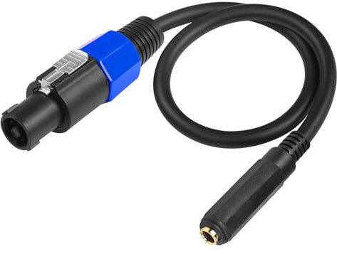 CERRXIAN 1,64 Fuß Speakon-auf-1/4-TS-Mono-Klinkenstecker-Lautsprecherkabel, 6,35-mm-TS-Klinkenstecker auf Speakon-Stecker-Lautsprecher-Audio-Adapter für DJ/PA-Lautsprecherkabel