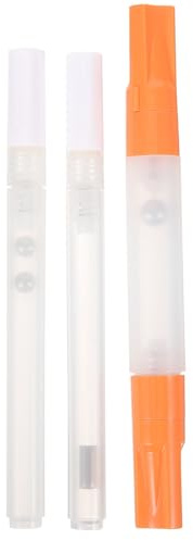 LALAFINA 3 PièCes Marqueurs Peinture Vides Rechargeables, Stylos à Peinture Acrylique à Remplir Avec 3 Pointes (Double Pointe, BiseautéE 3mm, Micro-Poreuse 0.5mm)