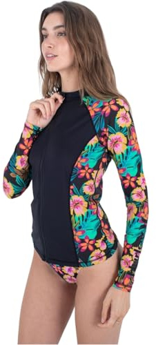 Hurley Fiji Fantasy - Camiseta de protección con Cremallera Frontal para Mujer