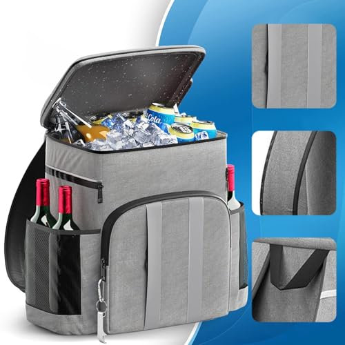 REFORUNG kühlrucksack 30L Kühltasche groß Picknickrucksack Wasserdichter kühl Rucksack Ultraleichter Rucksack Isoliert Cooler Bag Kühlbox Warmhaltebox für Strand/Picknick/Camping/BBQ