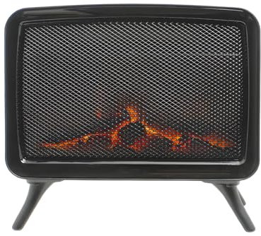 Wintem Caminetto Elettrico con Effetto Fiamma Realistico 34x18x30cm -Potenza e Termostato Regolabile 800/1600W Ideale per Creare un'Atmosfera Accogliente con Protezione dal Surriscaldamento