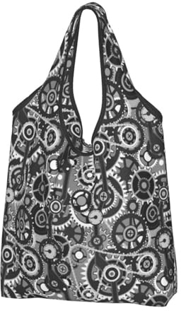 Buewutiry - Bolsas de asas grandes para mujer (3 unidades, ligeras, reutilizables, con diseño de equipamiento tradicional, bolsas de comestibles, bolsas de tela, bolsas de trabajo, playa,