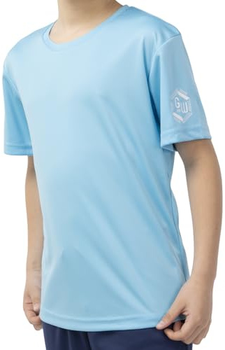 ALPHADVENTURE Ensemble de sport pour enfant, survêtement 2 pièces, maillot à manches courtes et pantalon court pour le sport, tailles de 6 à 14 ans