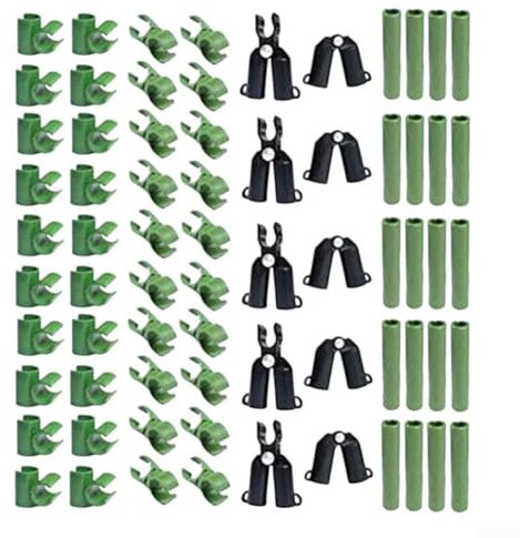 Morsetti regolabili per connettori per piante da giardino, 70 pezzi, clip in plastica per traliccio e serra, telaio di supporto da 11 mm, nero e verde