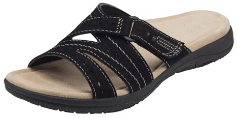 Claquette Femme Orthopédique Mode Legere Soutien Plantaire Sandales Reglables Confort Yoga Mat été Plage Piscine Douche Mules Cuir Pantoufles Homme Confortable pour Femmes Tongs avec (A01-Black, 40)