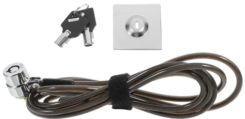 FONDOTIN Verrou avec Ordinateur Portable pour en Alliage de Zinc 2m Câble Antivol Épais Noir, Serrure Résistante la Coupure, pour Bureau et Domicile