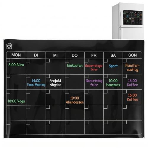 Angoily Magnetiskt schema tavla radera kylskåp torr radera plantavla brädor magnetisk tavla whiteboard plastpenna magnetisk skriv- och torktavlor husdjuret svart
