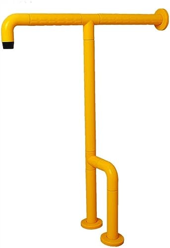 Baño para Agarraderas Pasamanos de suelo tipo T for inodoro con patas giratorias, antideslizante, de seguridad, con asa luminosa en el pasamanos de soporte for bañera.(Yellow)