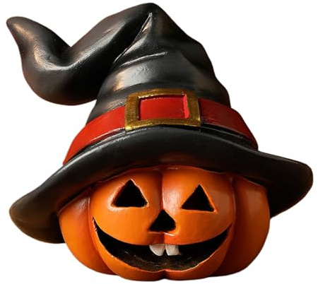 Renopfect Decoración Calabaza Halloween - Estatuilla Calabaza Sombrero Bruja Decoración Mesa, para El Hogar Centros De Mesa para Otoño Fiestas Chimenea Estantería Escritorio Jardín Casa De