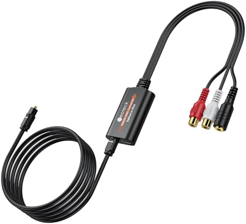 Neoteck DA Wandler 192kHz Digital zu Analog Audio Converter Optisch zu 3,5 mm mit Eingebauter Audio-Verstärker-Chip, DAC Converter für HDTVs, Set-Top-Boxen, DVD/Blu-ray-Player