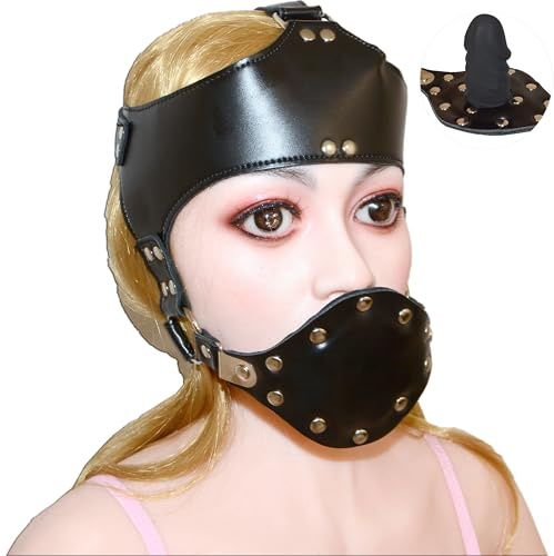 Honeylust - Bavaglio BDSM con lucchetto e plug penieno in silicone – Imbracatura regolabile – Bondage Dildo Gag Fetish Sex Toy per Coppie