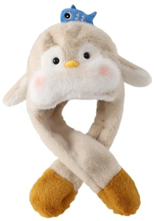 ＡＷＨＡＯ Gorro de Animal con Orejas móviles, Gorro con Orejeras de Animal para niños y Adultos, Beige