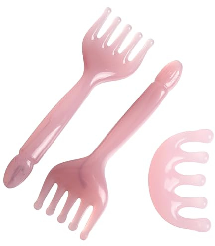 3 Pack Resin Head Massager, Portable Manual Scalp Stress Relax Tool