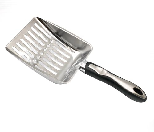 YIXINHE Cat Litter Scoop - Durable Stainless Steel Poop Scoop for Cat Litter,Easy to Clean,Comfortable Grip,cat scooper litter