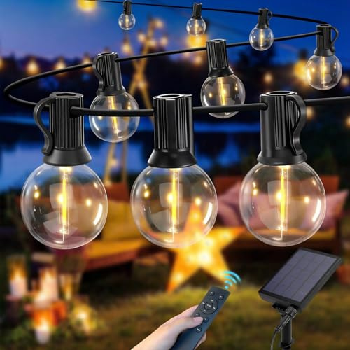 Sprifityy Guirnaldas Luces Exterior Solar,Solar al aire libre cadena de luces de jardín,Regulable,IP44 Resistente,Guirnalda Luces Exterior con Mando,para Jardín Terraza Balcón (35m)