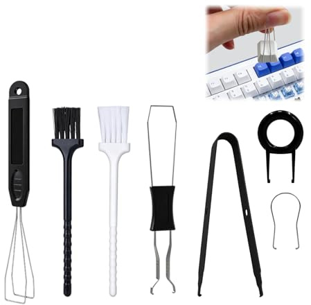 Extractores mecánicos, Kit Completo de 7 Piezas para Teclado, Incluye Switch Puller Pinzas Teclado, Herramientas de techado de Rodillo Extractor de Teclas y switches Mantenimiento de PC
