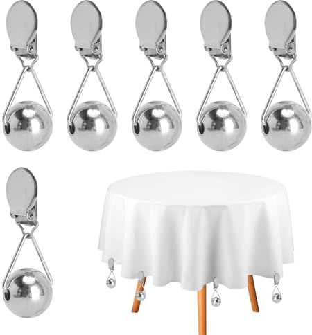 JYYWTSI 6 Piezas Pesas para Mantel, Sujetamanteles Exterior, Clips Metálicos Pesados Antiviento Antióxido para Jardín Camping Boda Balcón