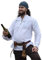 Battle-Merchant Mittelalter Hemd Ludwig Baumwolle | Herren weites Schnürhemd Stehkragen Langarm LARP Wikinger Kleidung Tracht (Weiß, XL)