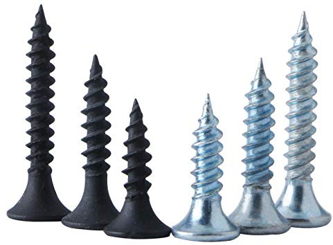 Ding&ng Clavos de Pared Seca, Clavos de Tablero, Tornillos de Madera autorroscantes de Cabeza avellanada endurecidos 3.5 * 16-3.5 * 50 mm-M3.5 * 20 Azul y Blanco [100 Piezas]