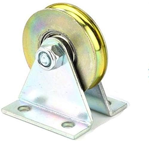 feedal - Ruota a L con scanalatura a L da 38 mm, resistente, in acciaio rigido, con supporto per portello, capacità di lavoro 100 kg