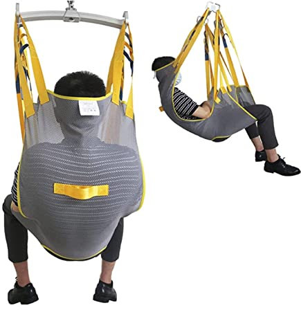 ETELIN Sangle de levage de patient avec support de tête, baignoire universelle en maille pour patients élévateurs de patients - Sangle de douche divisée pour les hôpitaux, les maisons et les maisons