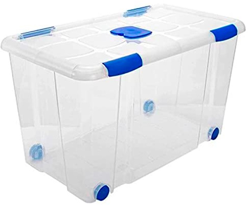 Acan Tradineur - Caja de Almacenamiento - Fabricado en plástico - Contenedor para almacenar Libros, Ropa, Mantas - N.º 12-73 x 41 x 41 cm - 90 L