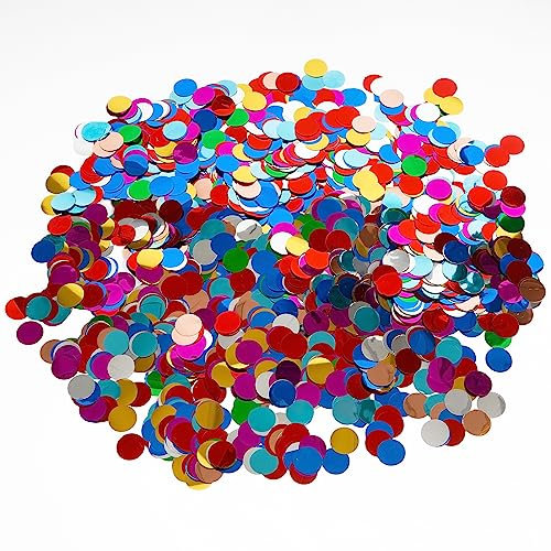AIBAOBAO 50g Coriandoli di Carta Rotonda Multicolore, coriandoli di Tessuto da 1.5 cm per Decorazioni di Palloncini per Decorazione di Matrimonio Compleanno Festa, Baby shower