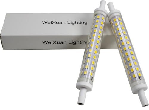 WeiXuan R7s LED 118 mm 10W J118 lampa 880 LM, R7S 78 mm 7W J78 590L, ej dimbar, 360 grader, 230 V. 2 st (varmvit, 118 mm)