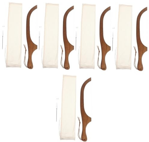 MAGICLULU 5 Ensembles scie à couteau à Couteau à artisanal Outil de découpe de trancheuse à maison coupe-pâtisserie coupeur de gâteau coupe-gâteau pour la cuisson Acacia