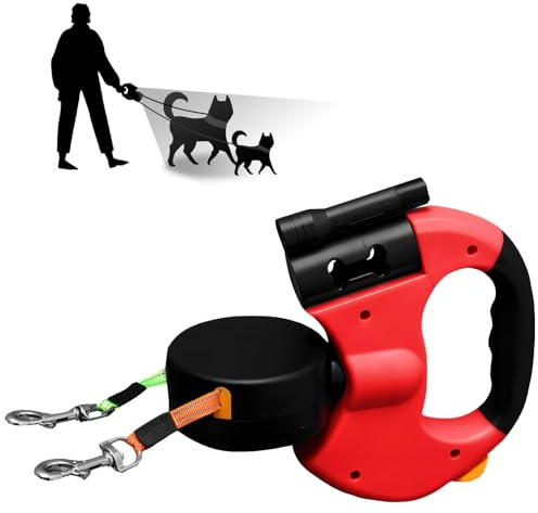 Laisse pour Chien, Enrouleur Rétractable 3 Mètres, Sans Enchevetrement, pour Chiens Moyens et Grands